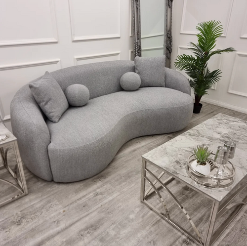 The Arial Boucle Fabric Sofa Grey
